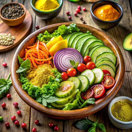 Renkli Kurkuma ve Avokado Salatası